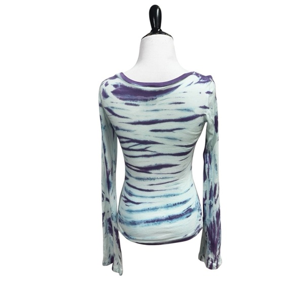 C&C California Vintage Women's Long Sleeve T-Shirt Top Fitted Tie-Dye Stripe - Picture 6 of 7